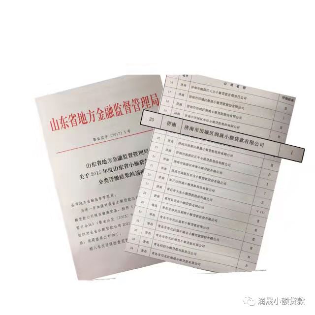 潤(rùn)晟小貸獲全省小額貸款公司I級(jí)評(píng)級(jí)